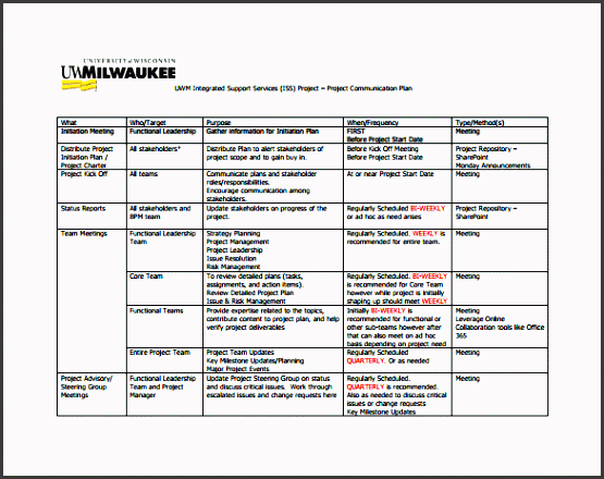 sample project plan template