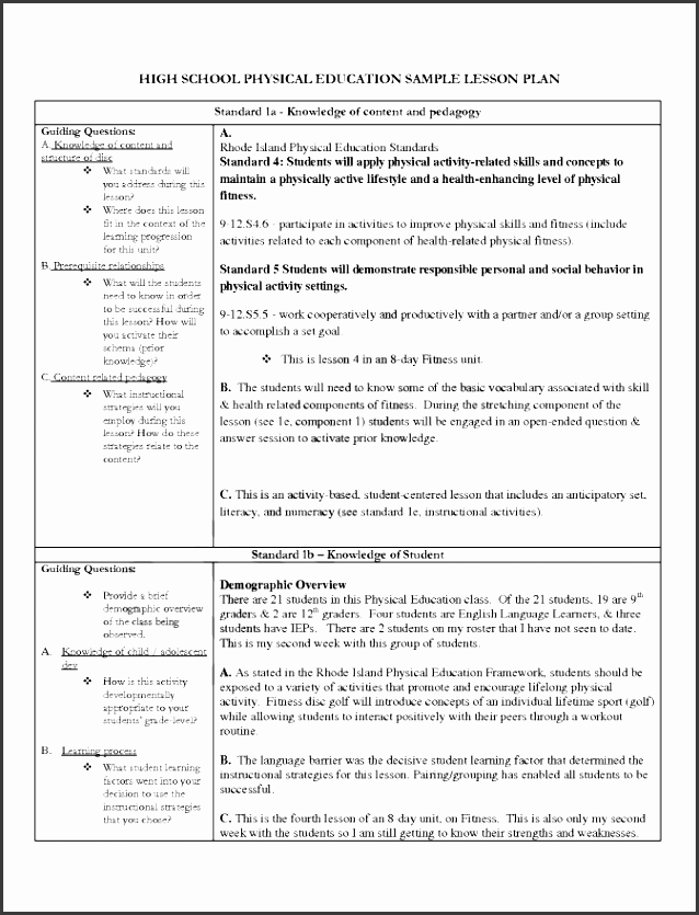 10 best images of high school sample lesson plan examples for biology physical education plans 8