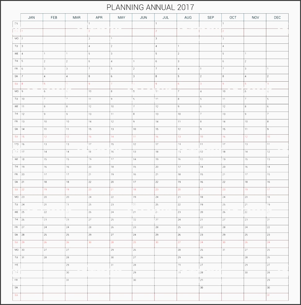 yearly calendar planner template for 2017 vector design print template royalty free stock