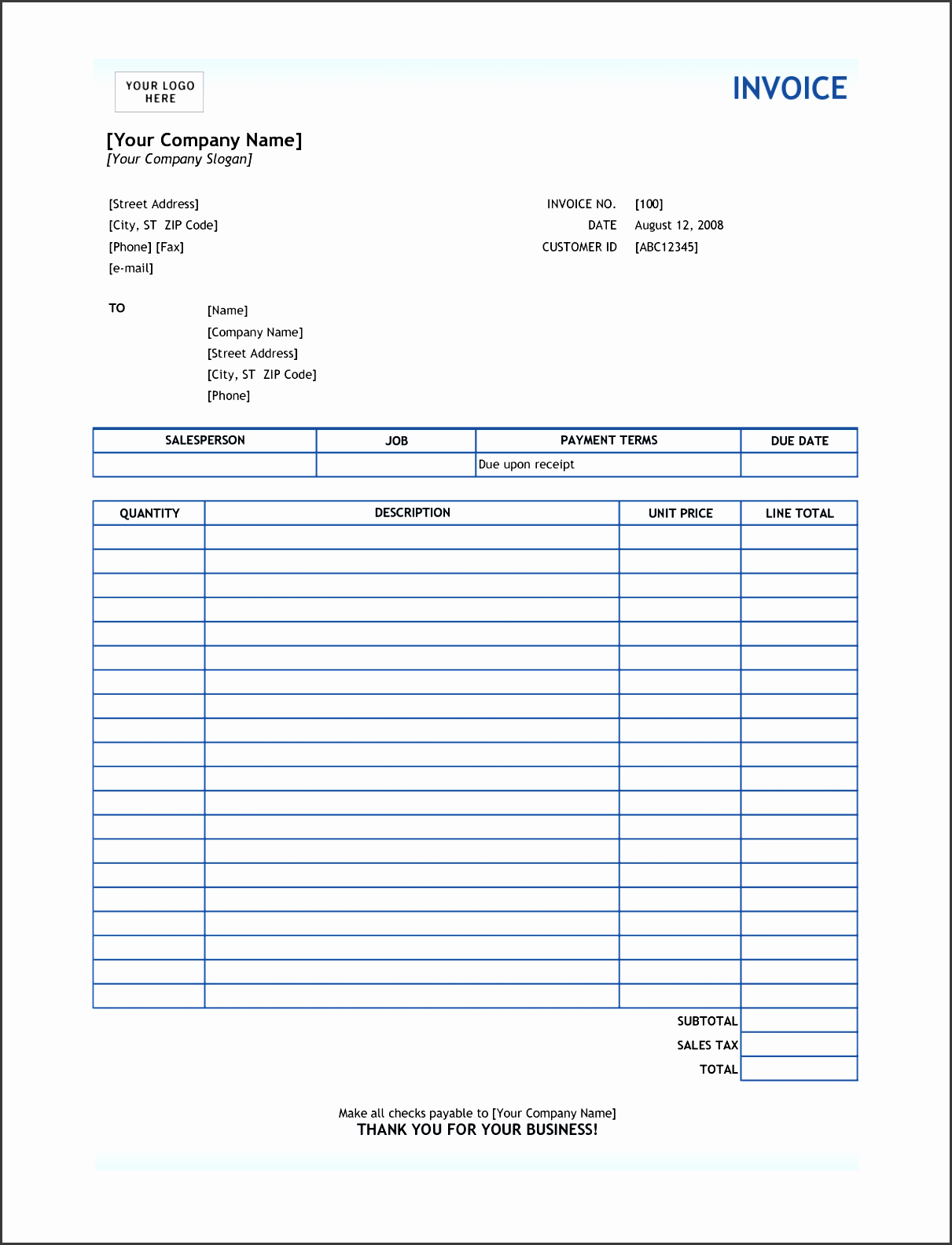 invoice for service resume templates