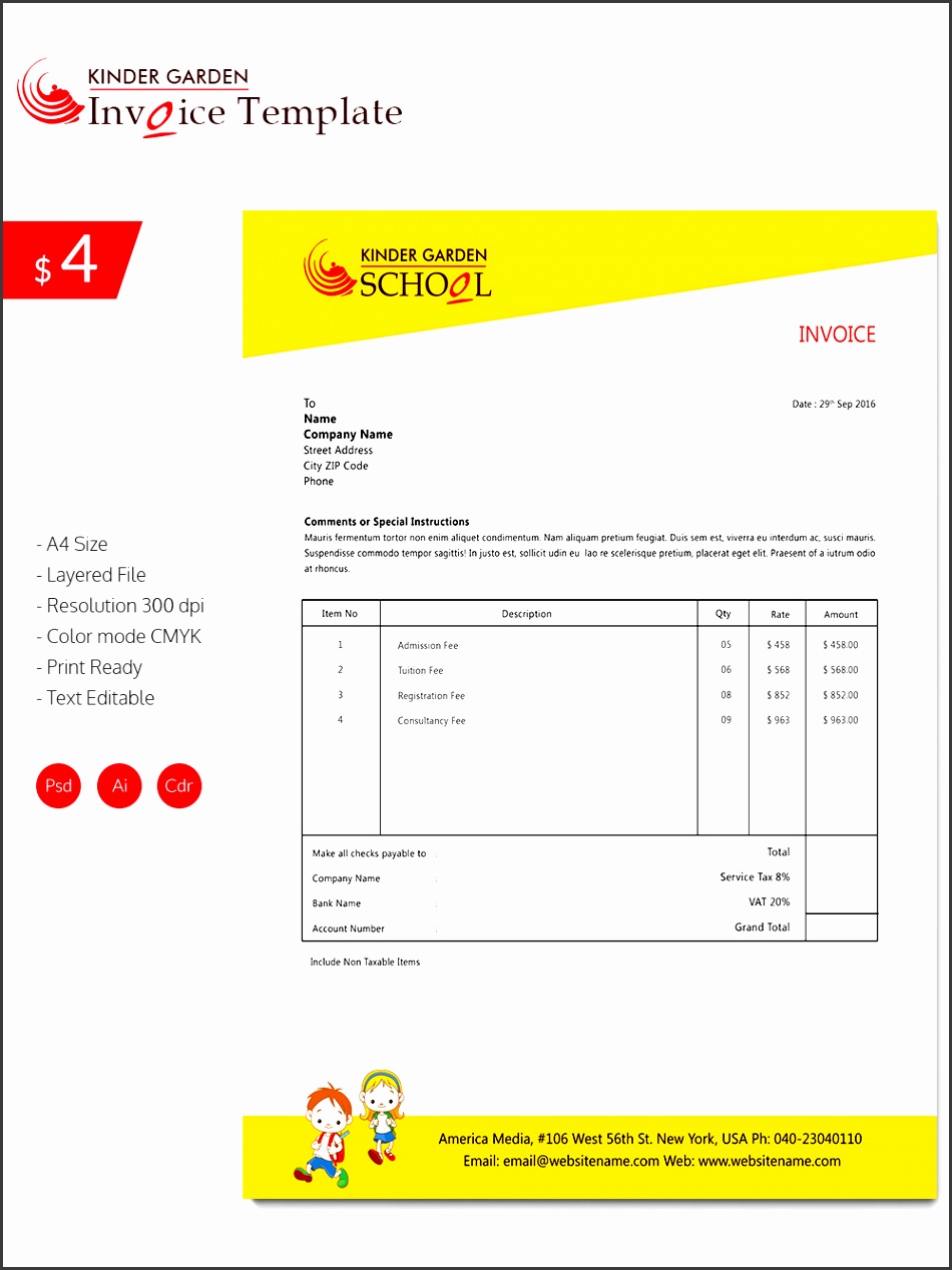 enticing kindergarten school invoice template invoice template for mac online mac is a system