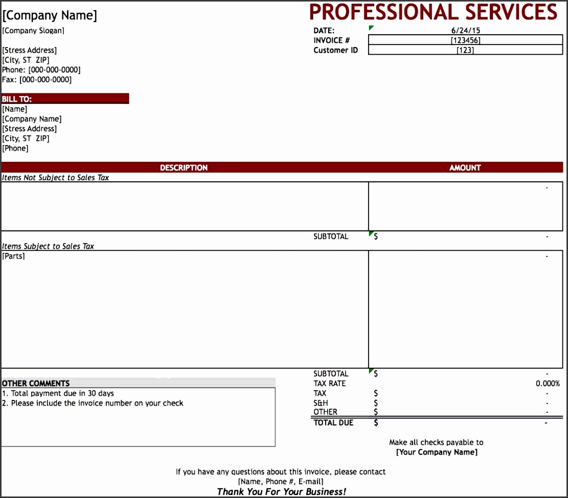 free professional services invoice template excel pdf word c