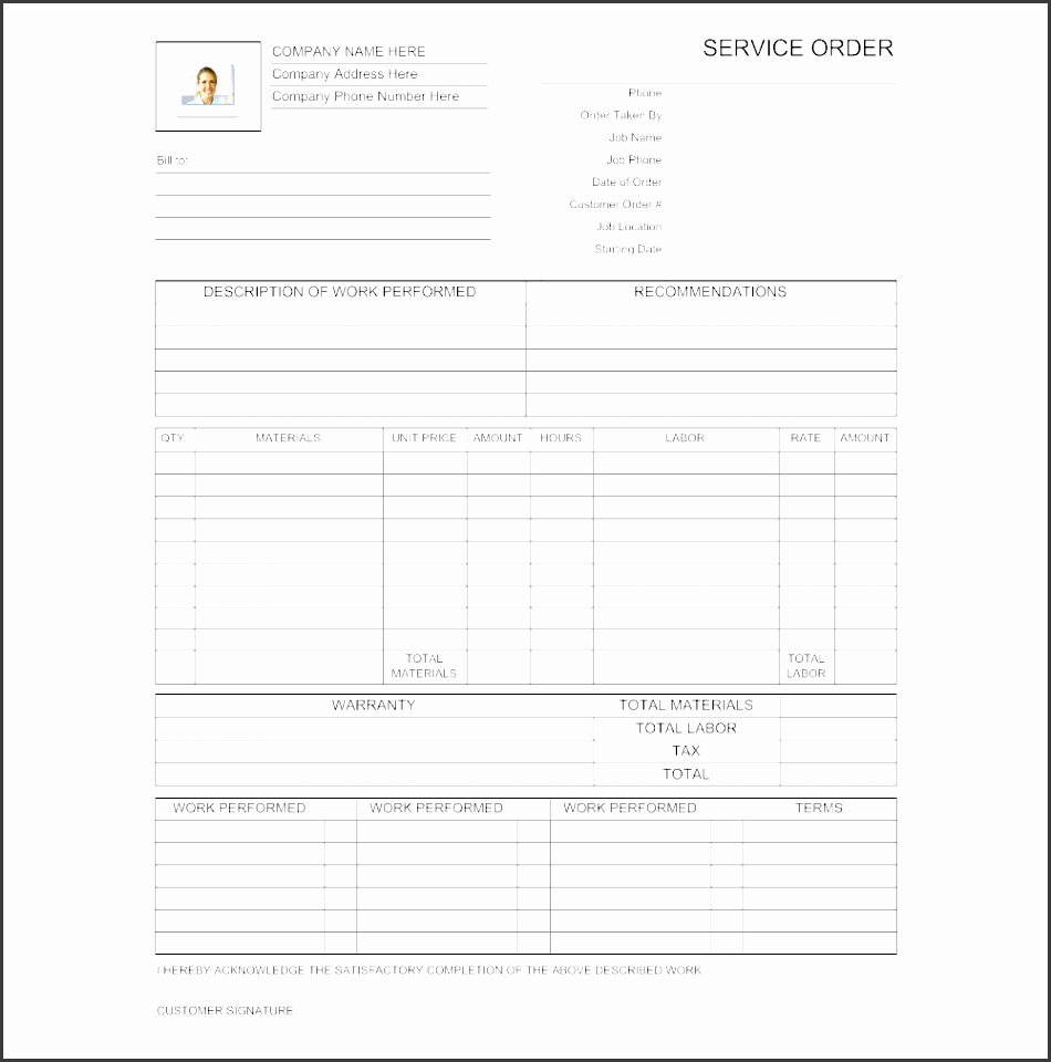service order form template