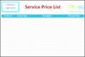 4+ Service Price List Template