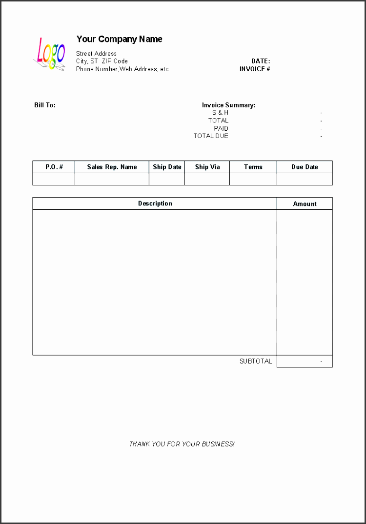 sales invoice with total on top 2 columns printed document