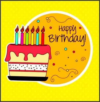 cartoon style happy birthday greeting card template