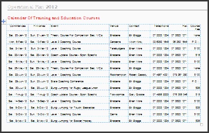 sample training plan