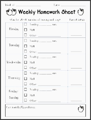 weekly homework checkoff sheet from ideasbychristy on teachersnotebook 1 page