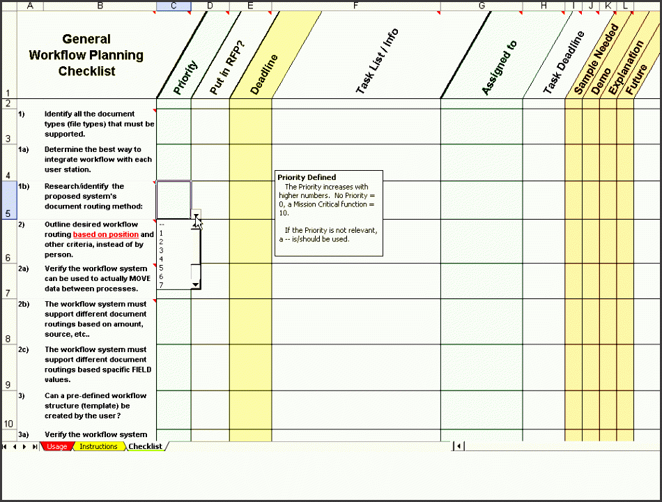 workflow planning checklist