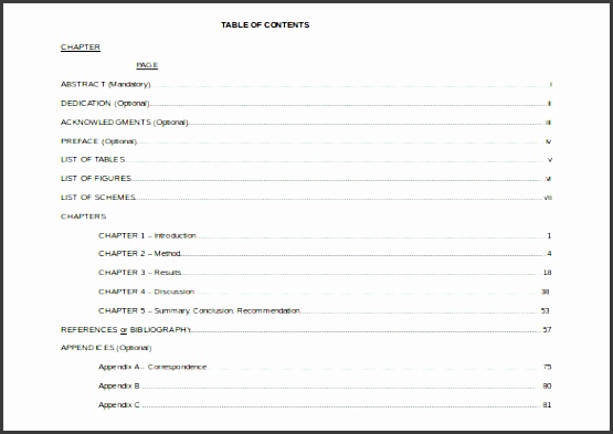 table of contents template table of contents 22 free word pdf documents free
