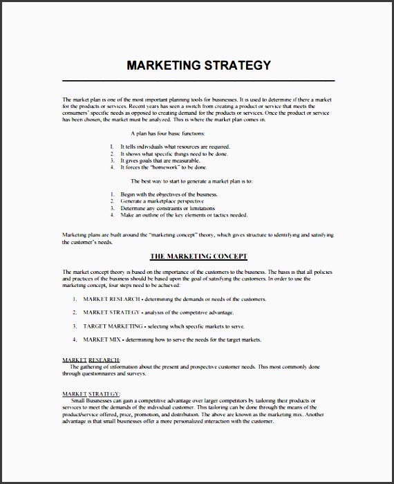 sample marketing strategy template