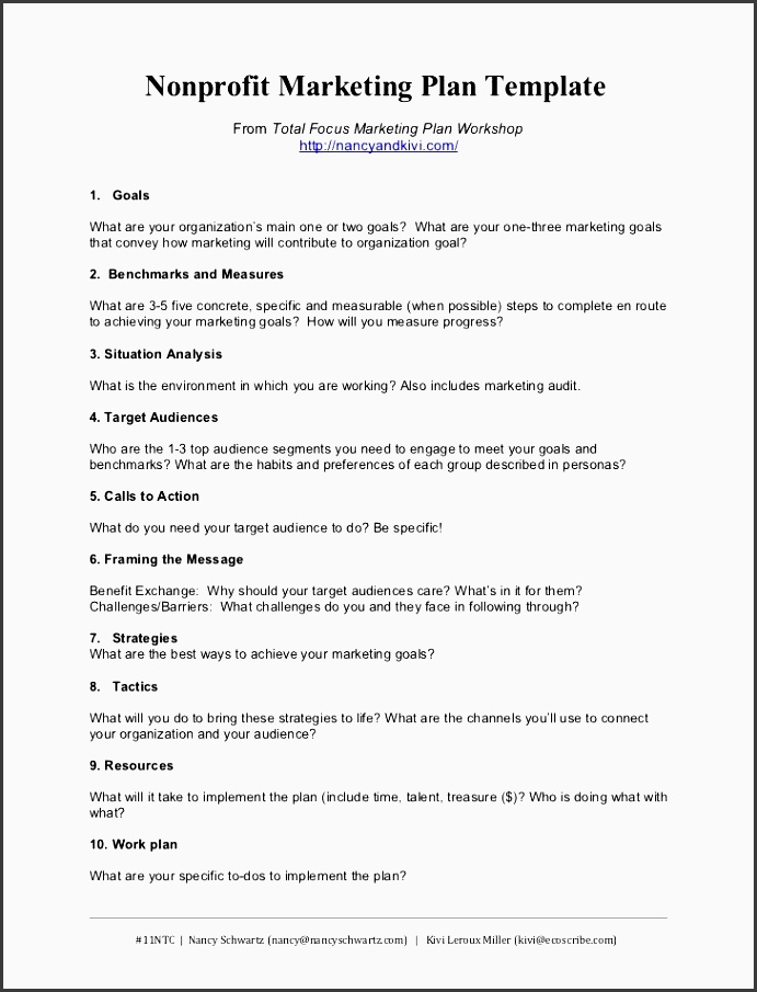 nonprofit marketing plan template from total focus marketing