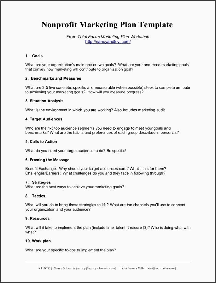 nonprofit marketing plan template summary by kivi leroux miller via slideshare