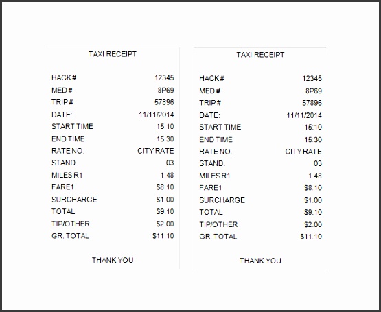 for the taxi receipt template doc free contains the similar information like that of the original receipt and has the cab number journey start and