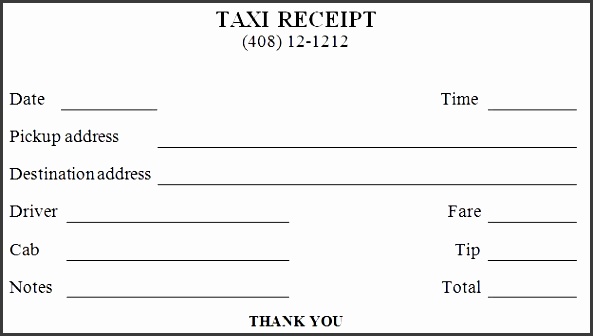 printable taxi receipt