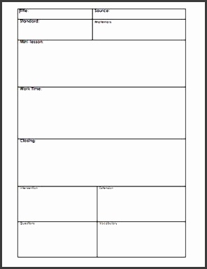 awesome lesson plan template that can be used for any grade level and any subject