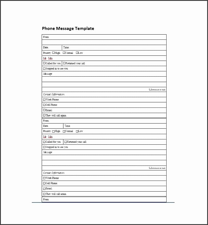 printable phone message template 14