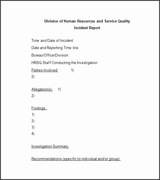 incident report template 39 free word pdf format best