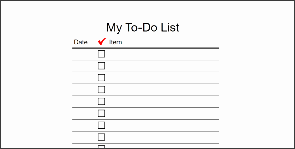 my to do list