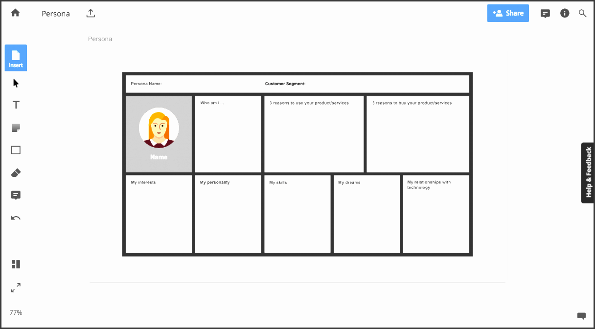 persona template provides a basis that keeps your customer journey mapping attempts focused