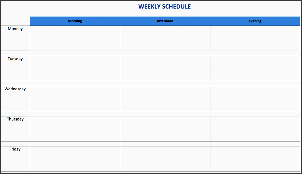 1 weeklyscheduletemplateexcel en in a weekly excel schedule
