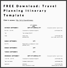 free travel planning itinerary template