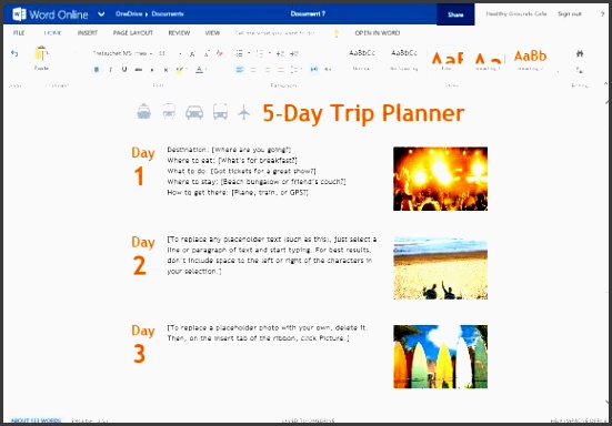 simple standard and single page printer friendly layout this template is professionally designed for trip planning