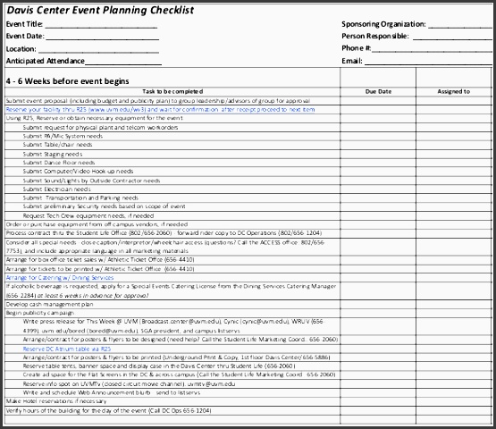 davis center event planning checklist free pdf format