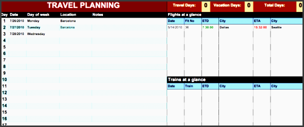 travel itinerary planner and organizer read more googledocs17
