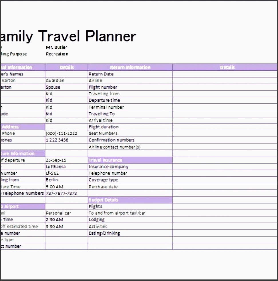 8 Vacation Itinerary Planner Template Editable ...