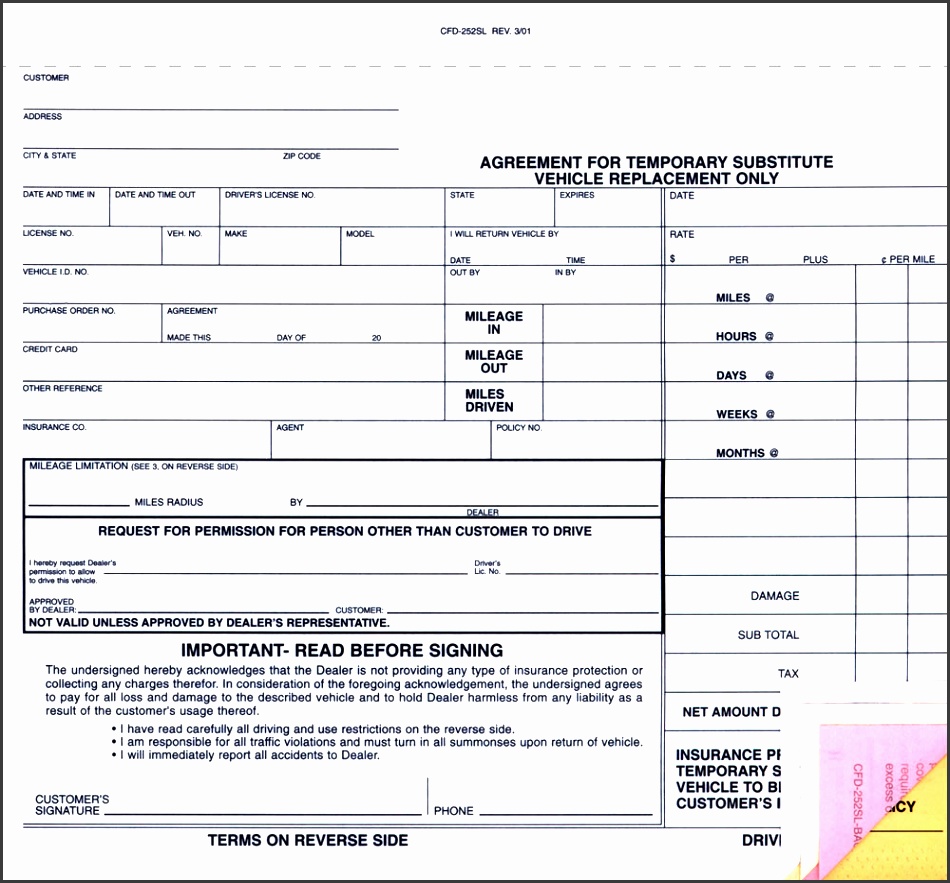 car rental form with photos full size