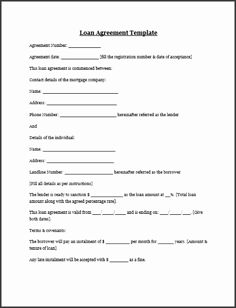 loan agreement template