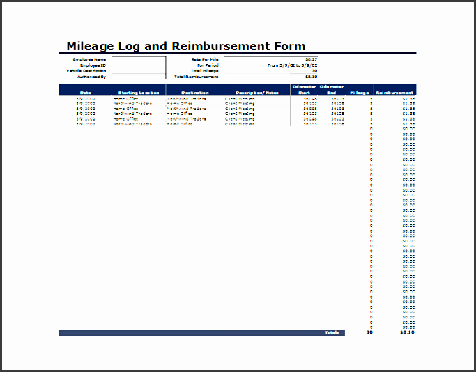 ms excel vehicle mileage log template word templates unbelievable reimbursement form