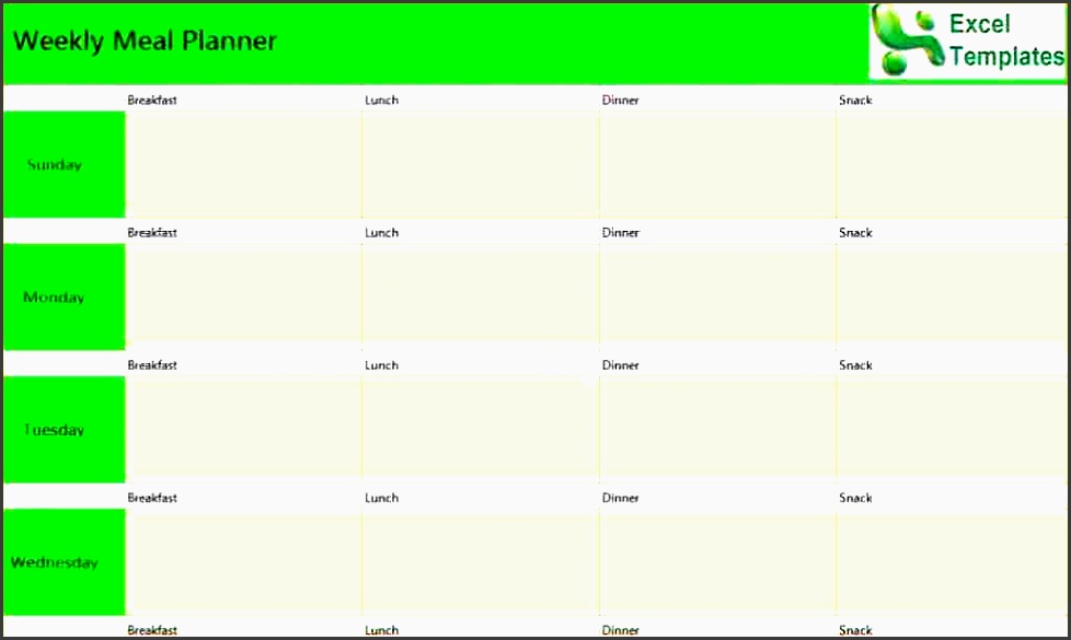 weekly planner template excel