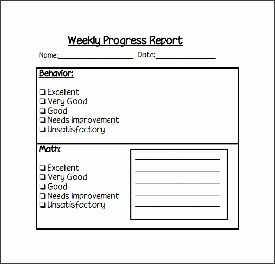weekly progress report template pdf