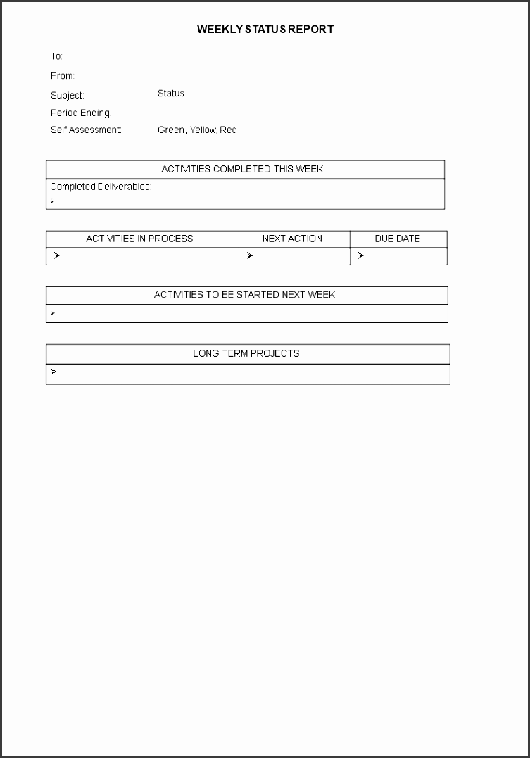 sample weekly status report main image