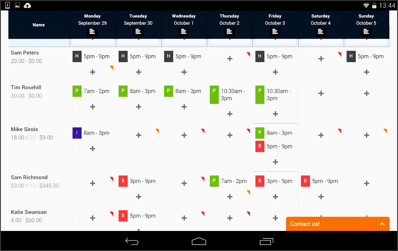 7shifts employee scheduling screenshot