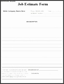 estimate forms for contractors
