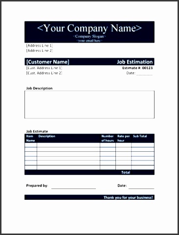 11 job estimate templates and work quotes excel word