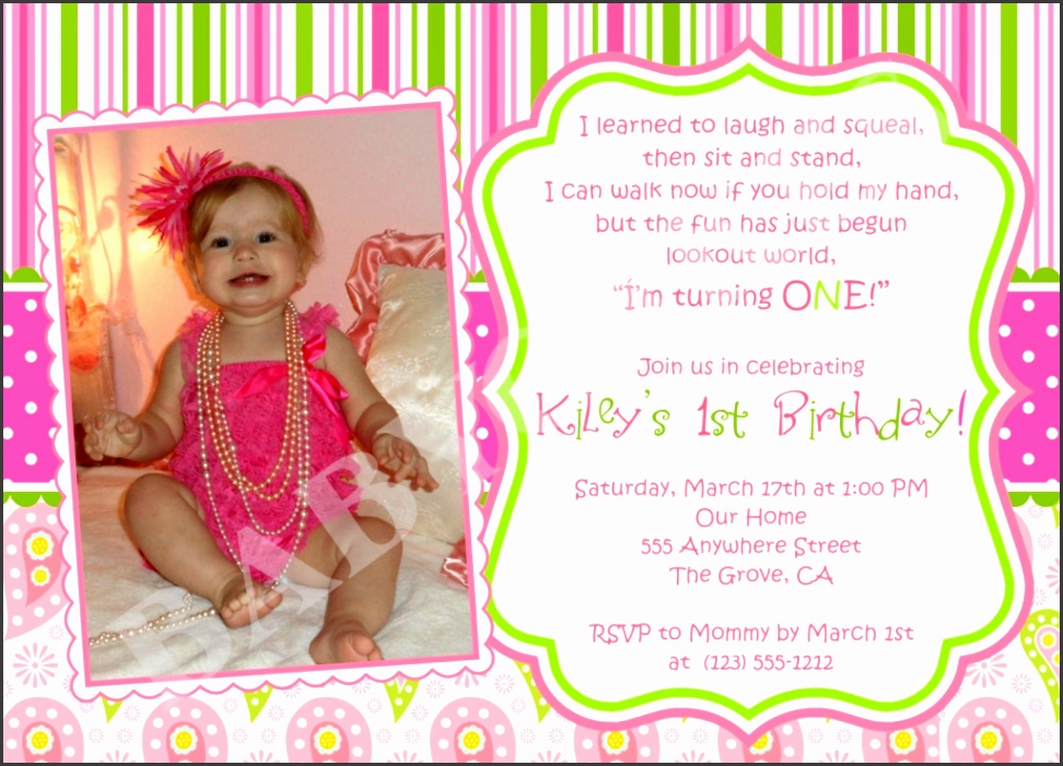 Birthday Invitation shop Template Baby Minnie 1st birthday invitation template psd free