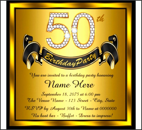 50th Birthday Party Invitations Templates 50th Birthday Party Invitation Template Cimvitation Ideas