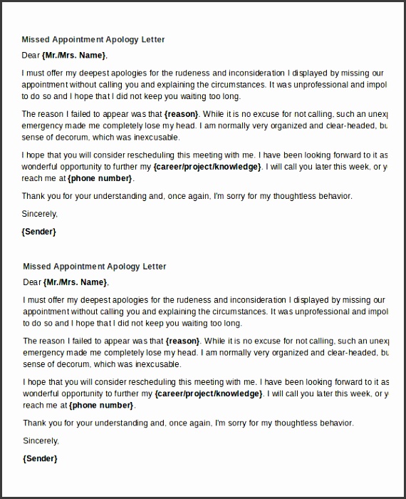 How To Write A Apology Letter free missed appointment letter uaXl8 free missed appointment letter templates template word pdf format how to write a apology letter