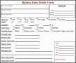 8  Bakery order form Template Free Download