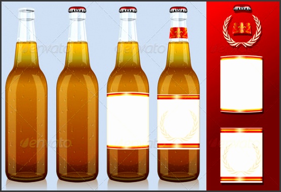Four Beer Bottles with Label Example Format