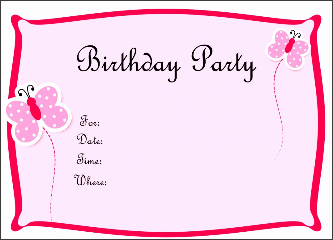 Free Birthday Invitation Templates To Print