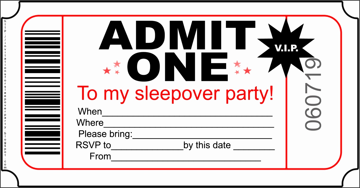 Free Printable Sleepover Invitation Templates