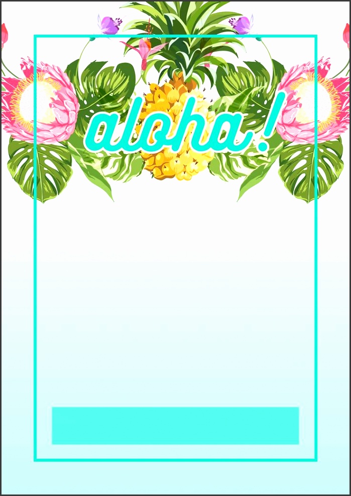 Pineapple Luau Perimeter Free Printable Birthday Invitation Template