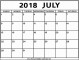 6  Blank Calendar Template July 2018