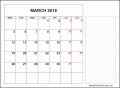 9  Blank Calendar Template March 2018