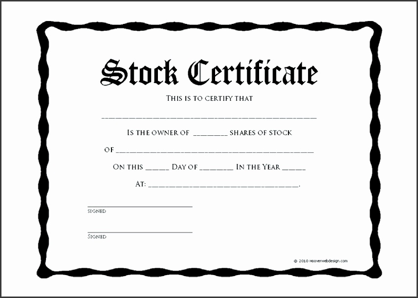 Printable Stock Certificate Template 15